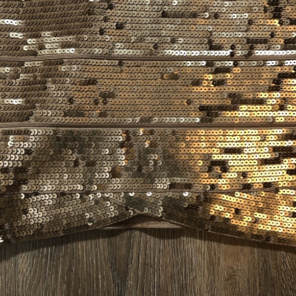 Herve Leger Gold Sequin Bandage Dress - Picture 14 of 17